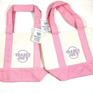 Trader Joe’s Mini Tote Bags - Pink Set of Two